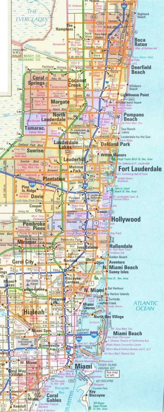 map from Boca Raton down to Miami and Miami Beach.